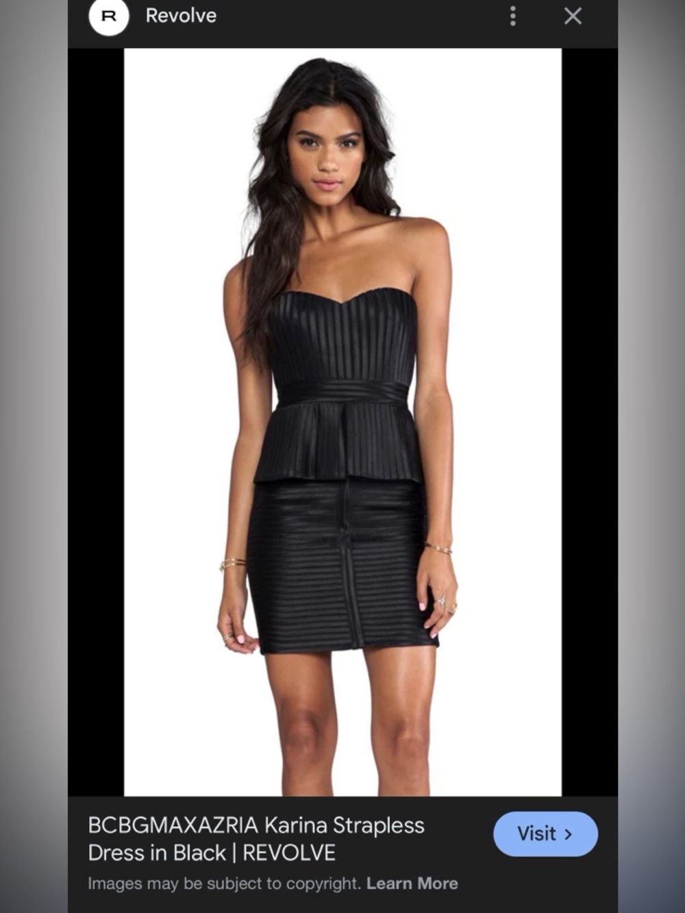 BCBG Karina Strapless Dress in Black